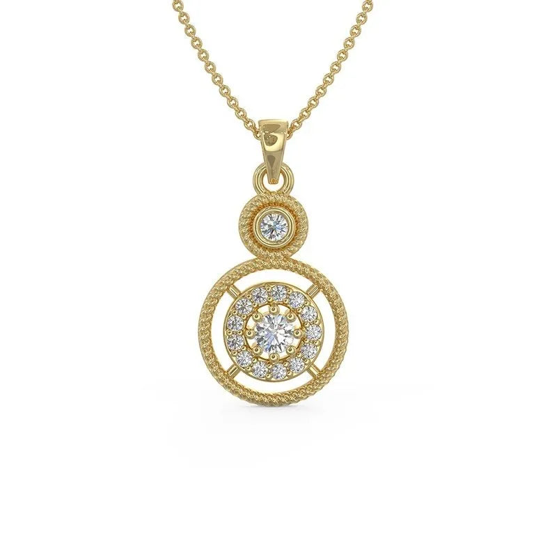 Enola 9kt gold pendant and chain - Wedding Rings |  Abuja | Lagos | Nigeria