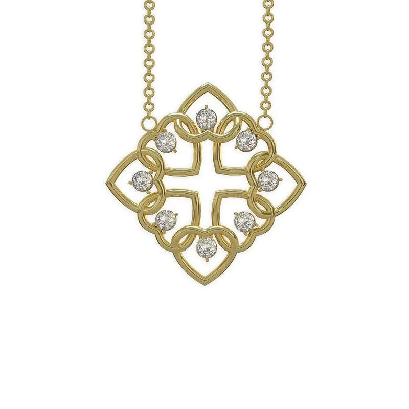 Lattice 9kt gold pendant and chain - Wedding Rings |  Abuja | Lagos | Nigeria