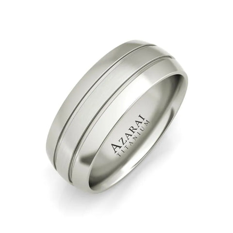 Angus titanium wedding band