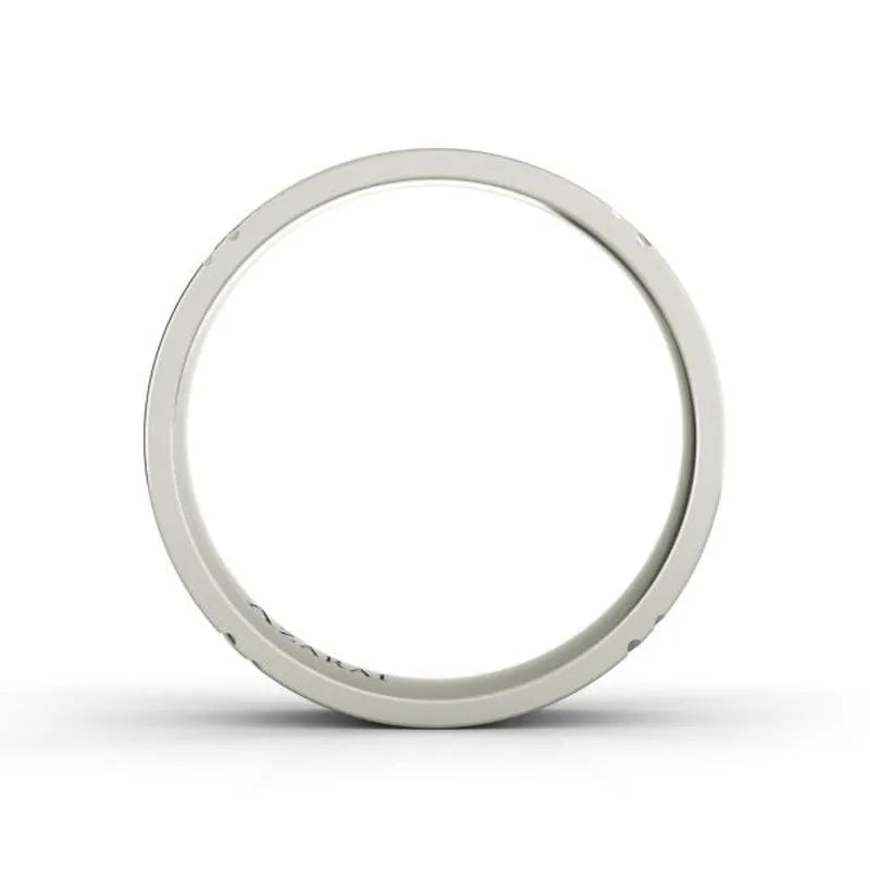 The Arlington sterling silver wedding band, featuring a smooth and plain design, is showcased against a white background.