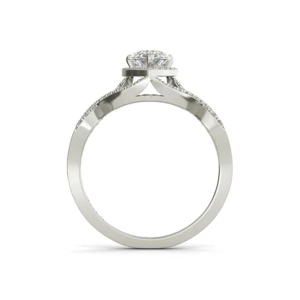 Discover the Fiona sterling silver engagement ring with a round-cut diamond and intricate band design, now featured in our clearance sale.