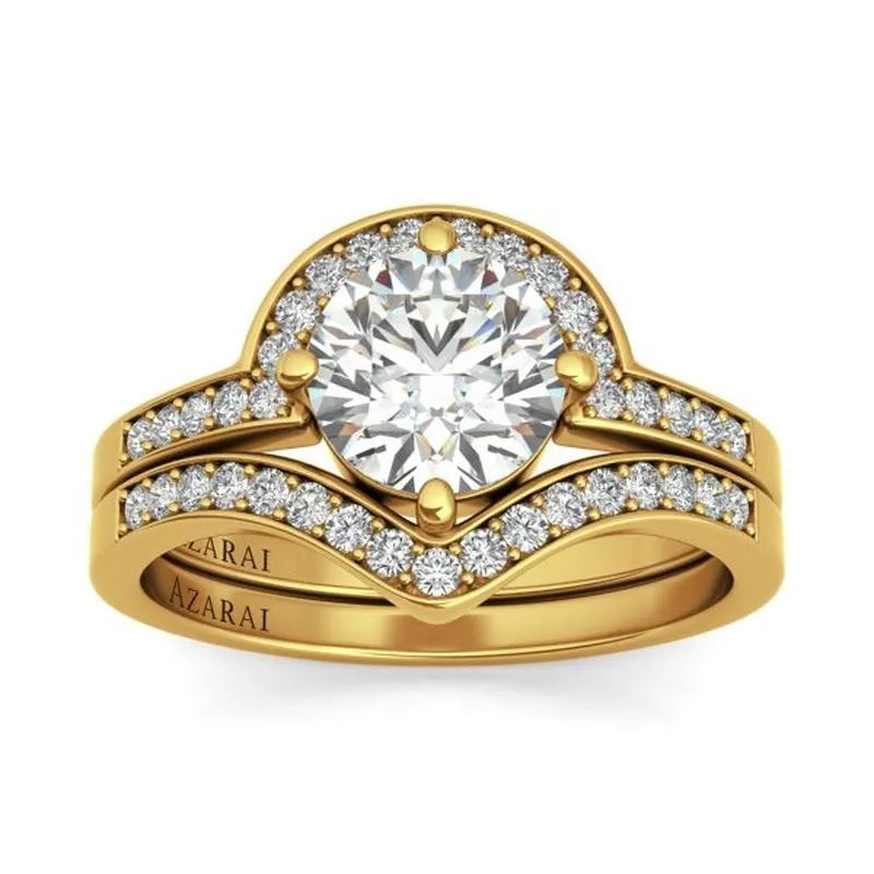 Flabella 14kt gold bridal set - Wedding Rings |  Abuja | Lagos | Nigeria