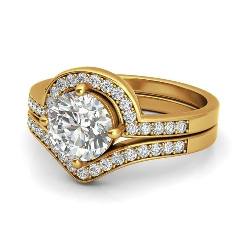 Flabella 9kt gold bridal set - Wedding Rings |  Abuja | Lagos | Nigeria