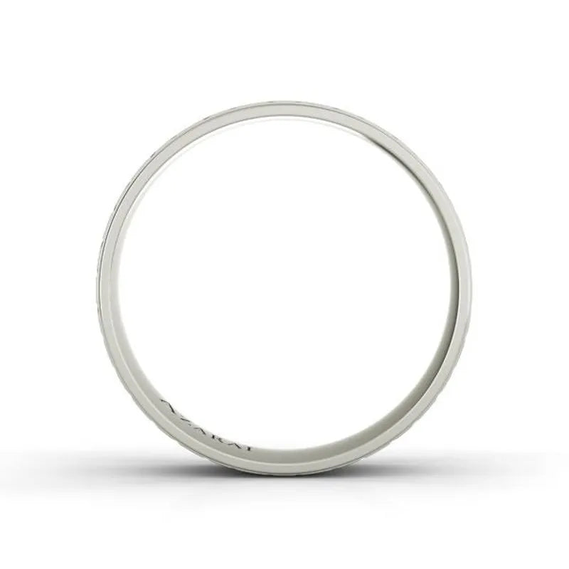 The Mitchell sterling silver wedding band, displayed elegantly on a minimalist white background, makes an ideal choice for a men's ring.