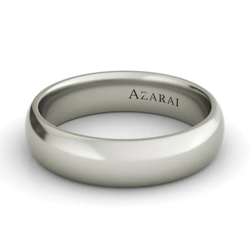 Men's Solis sterling silver wedding band FP ON CLEARANCE with the inscription "azarai" on the inner surface.