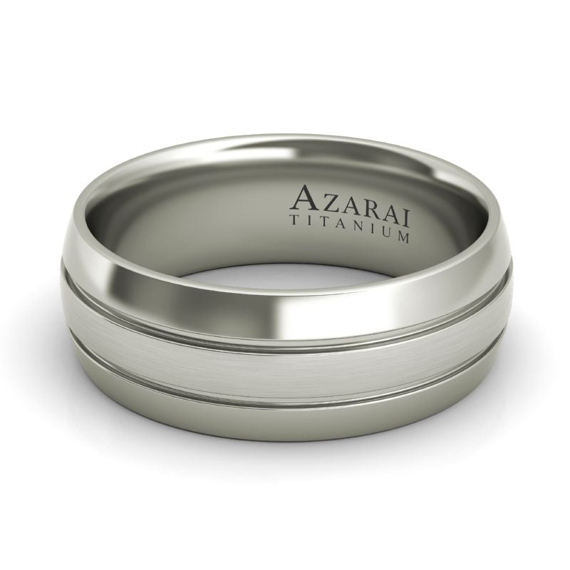 Angus titanium wedding band